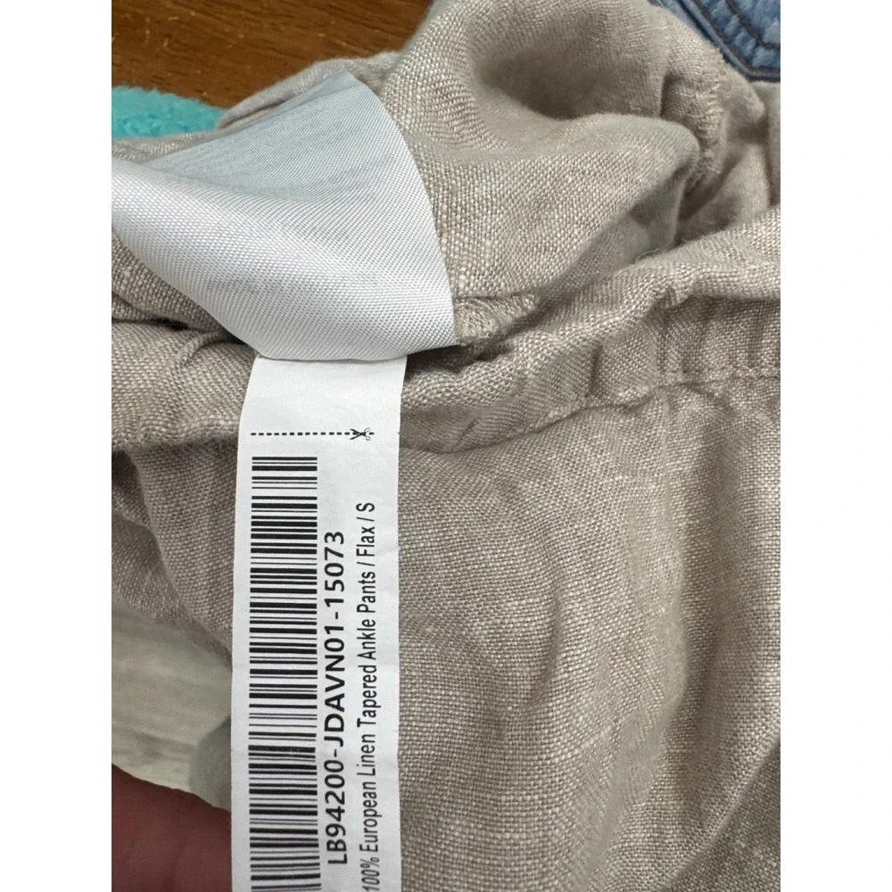 Quince 100% European Linen Tapered Ankle Pants Flax Beige Small